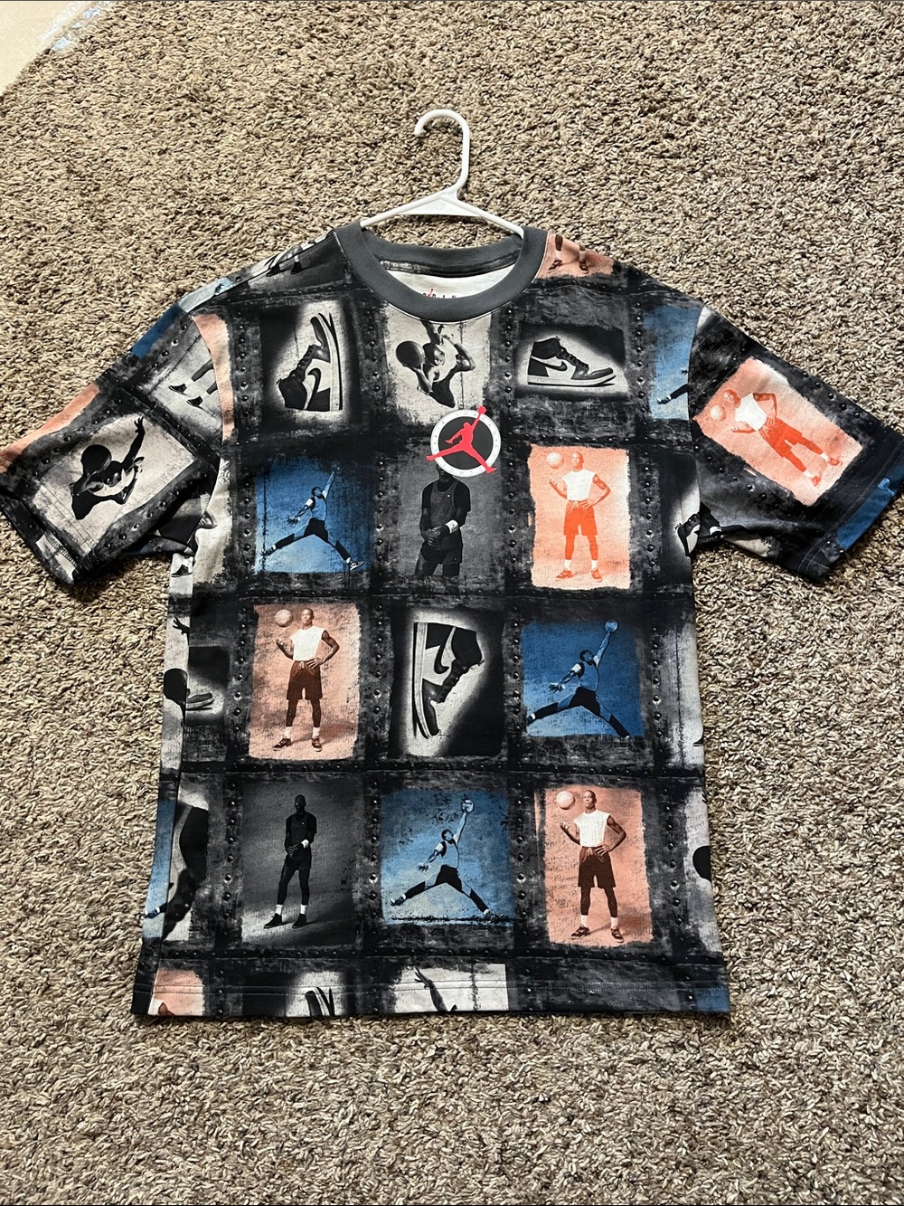 Jordan Short-Sleeve Graphic Tee - Black Blue Orange - Large